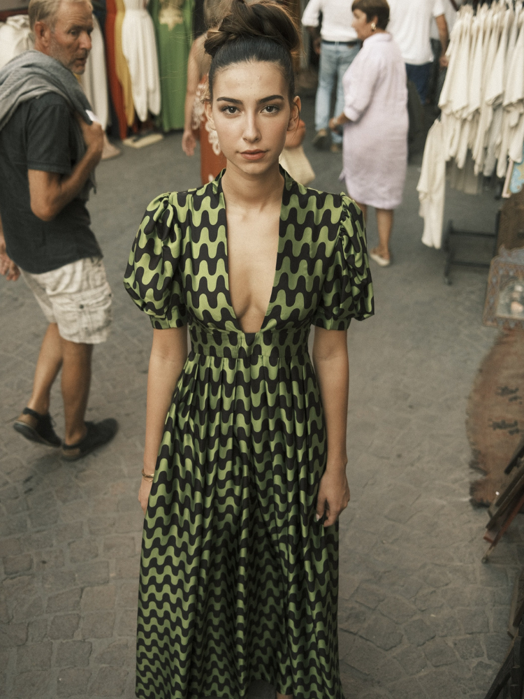 Alexia’s Dress Zig Zag Green