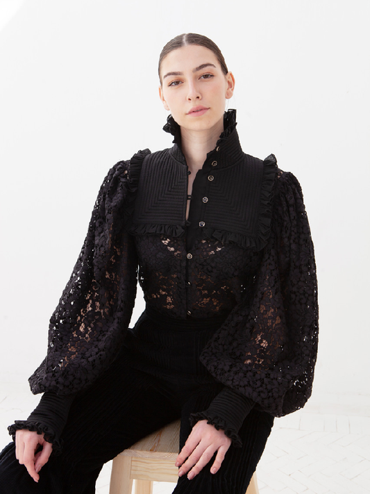 Matteo's Shirt Coton Lace Black